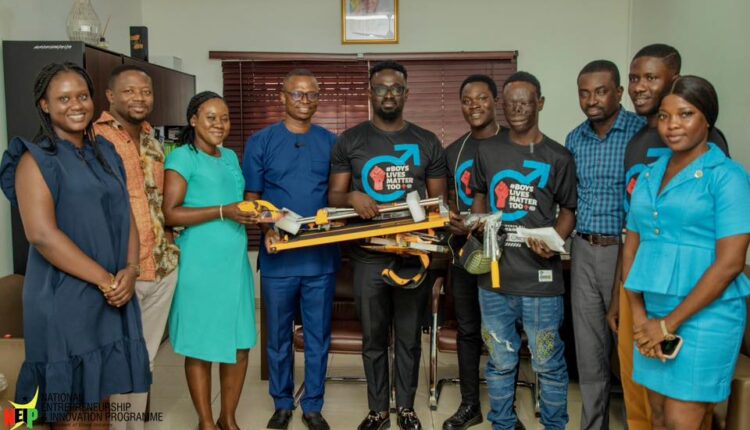 NEIP CEO, Eric Adjei Provides Support To June 3 Fire Victim Solomon Akugru